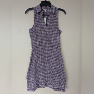 NWT! Pilcro (Anthropologie) Smocked Gingham Mini Dress, Pink Combo (SIZE MED)